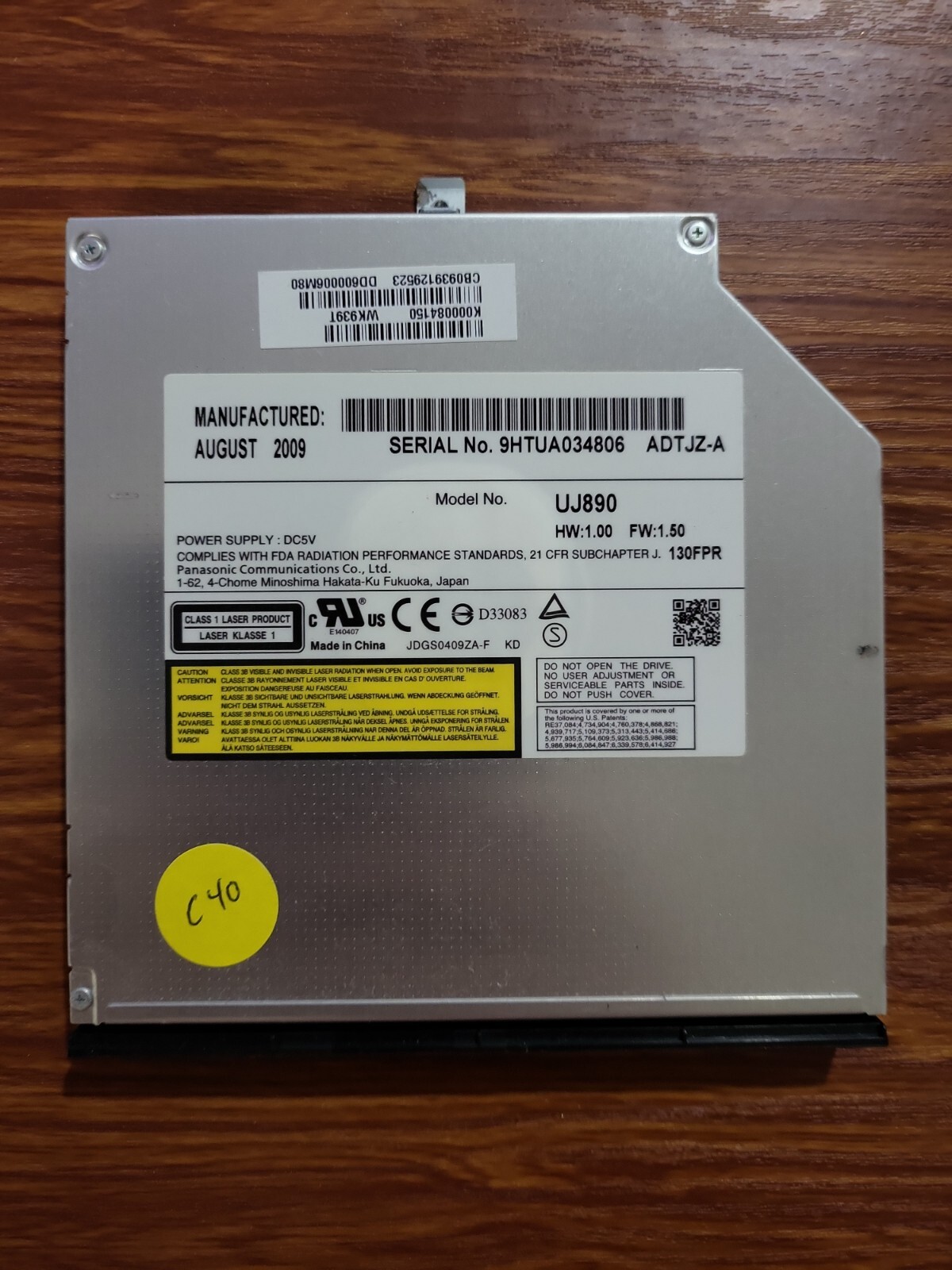 K000084150 UJ890 GENUINE TOSHIBA DVD-RW DRIVE W/ BEZEL SATA L455