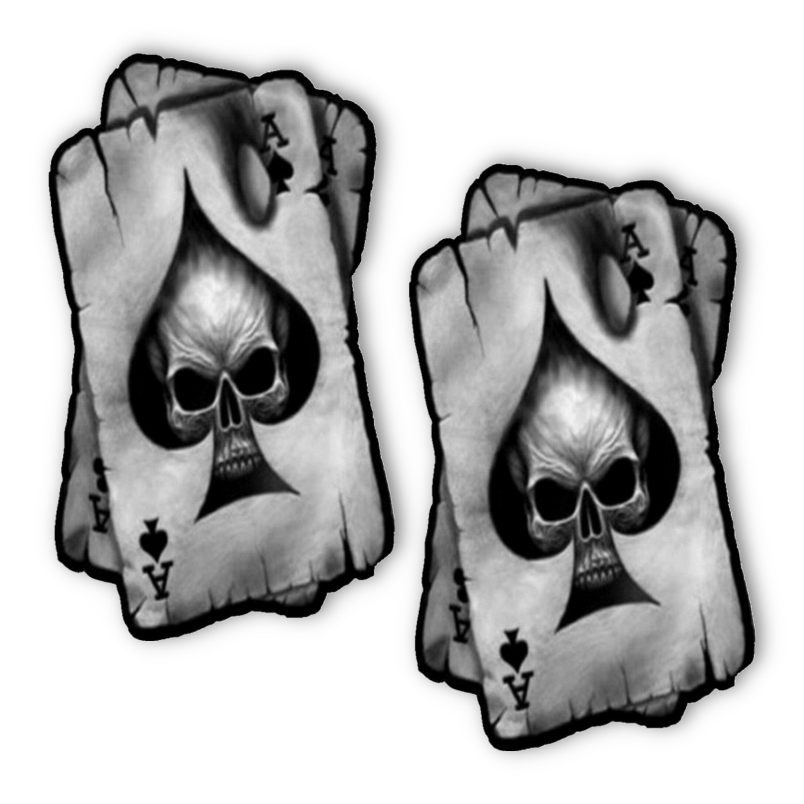 Ace Of Spades Sticker, Burnt Skull Card Decals for Laptops & Indoor Use 2-PK