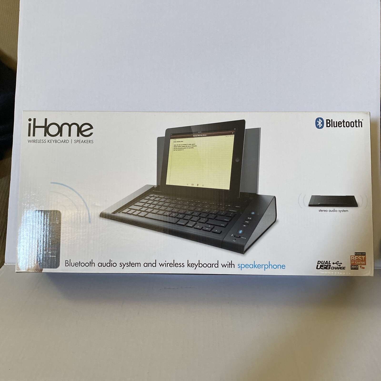iHome Bluetooth Audio System and Wireless Keyboard with Speakerphone Brand New