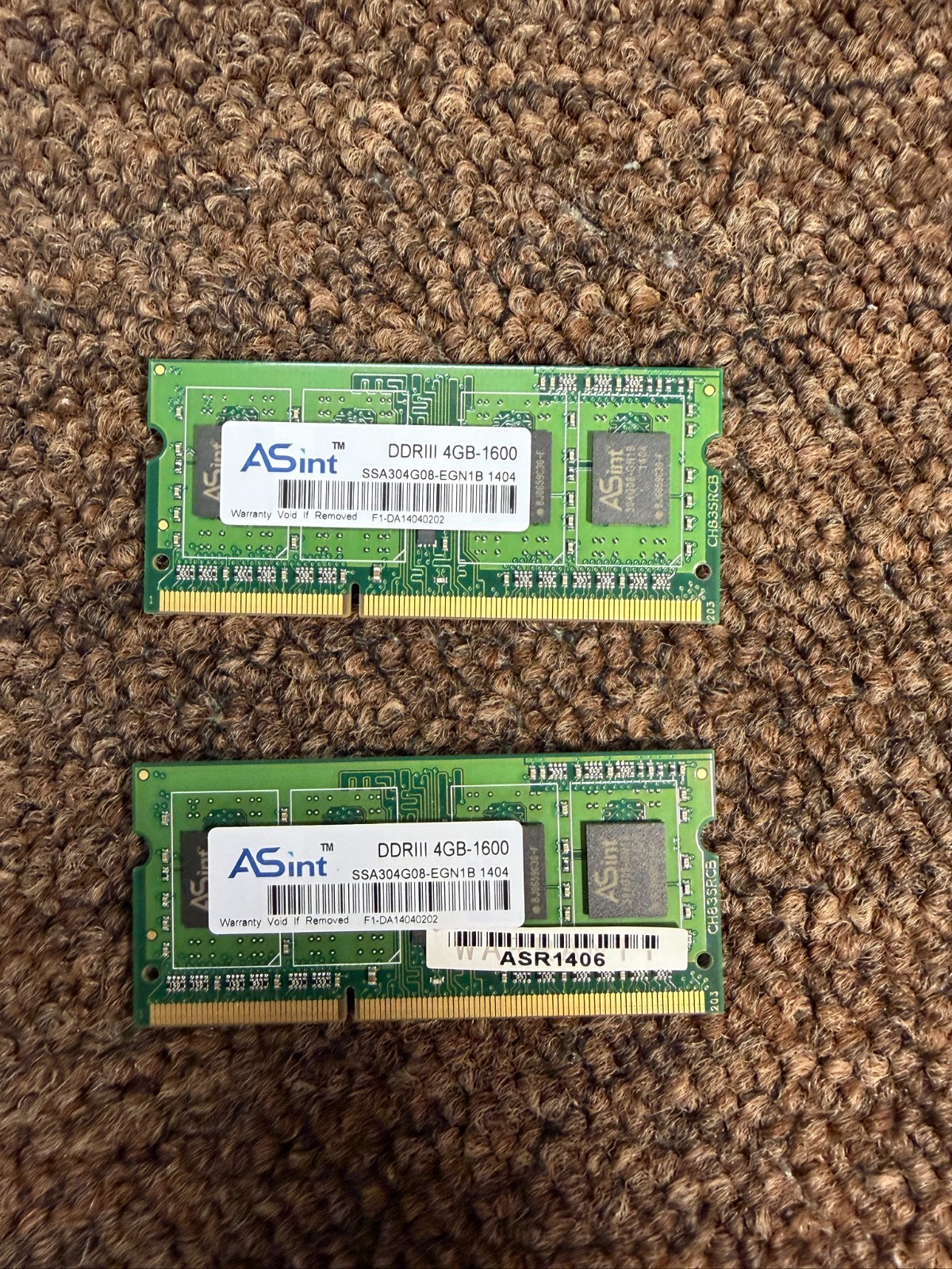 ASint 8GB (2x4GB) DDR3 4GB-1600 ssa304g08-EGN1B Laptop SODIMM