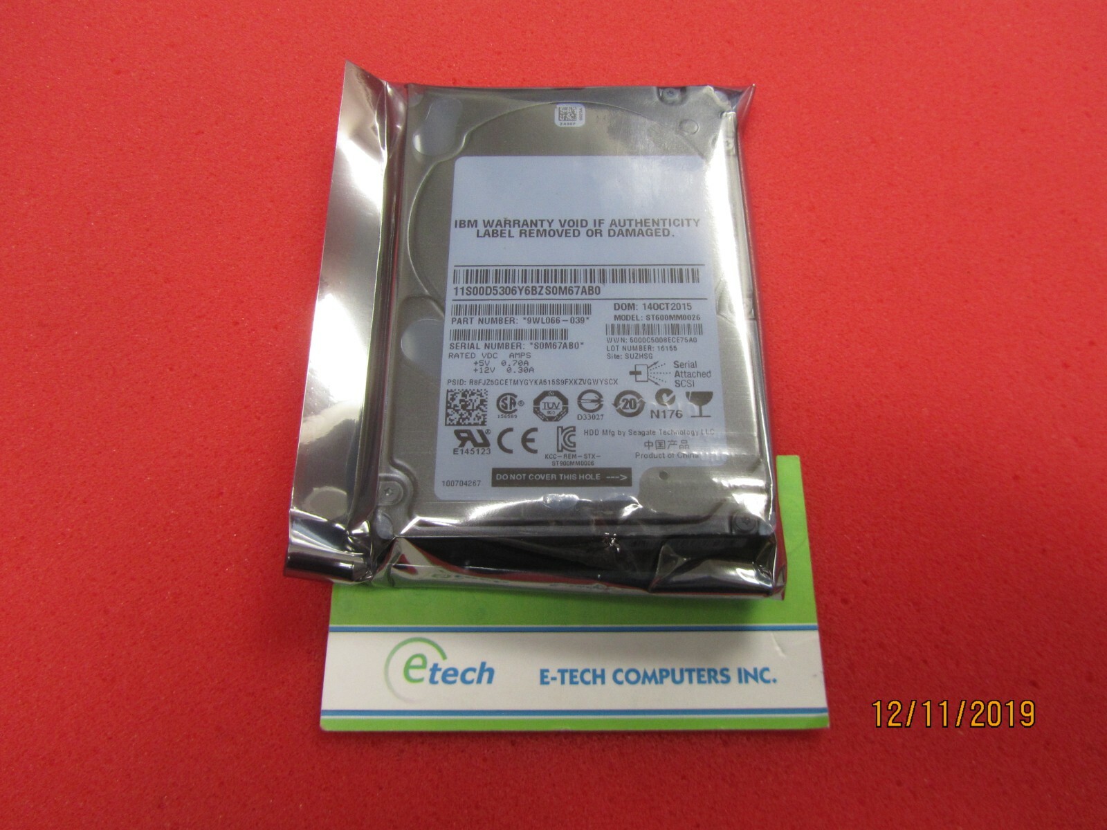 ST600MM0026 / 9WL066-039 – Seagate Savvio 10K.6 6Gbps SAS 2.5" SFF HS HDD