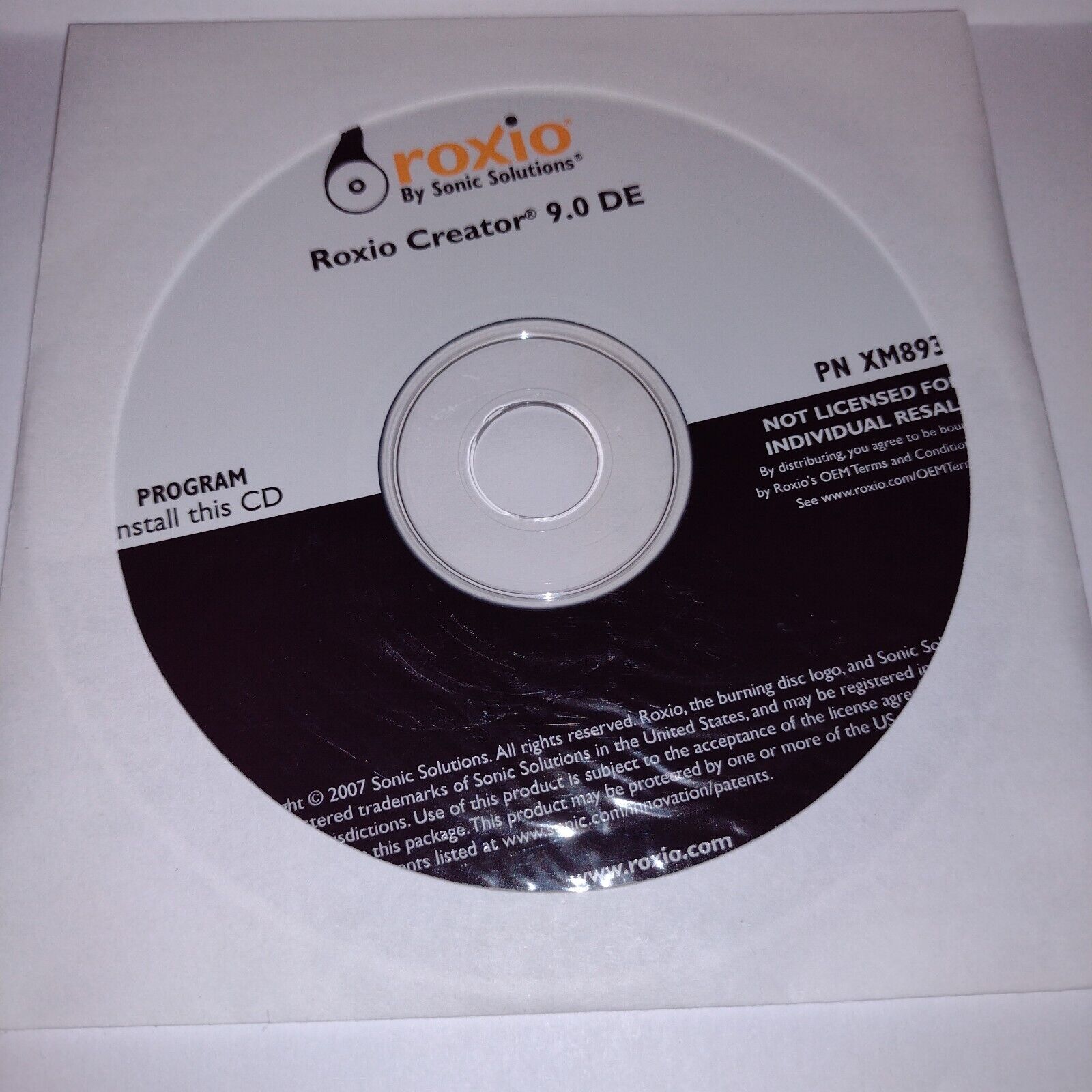 Roxio Creator & MyDVD 9.0 DE Installation CD Used once  only. No scratches.