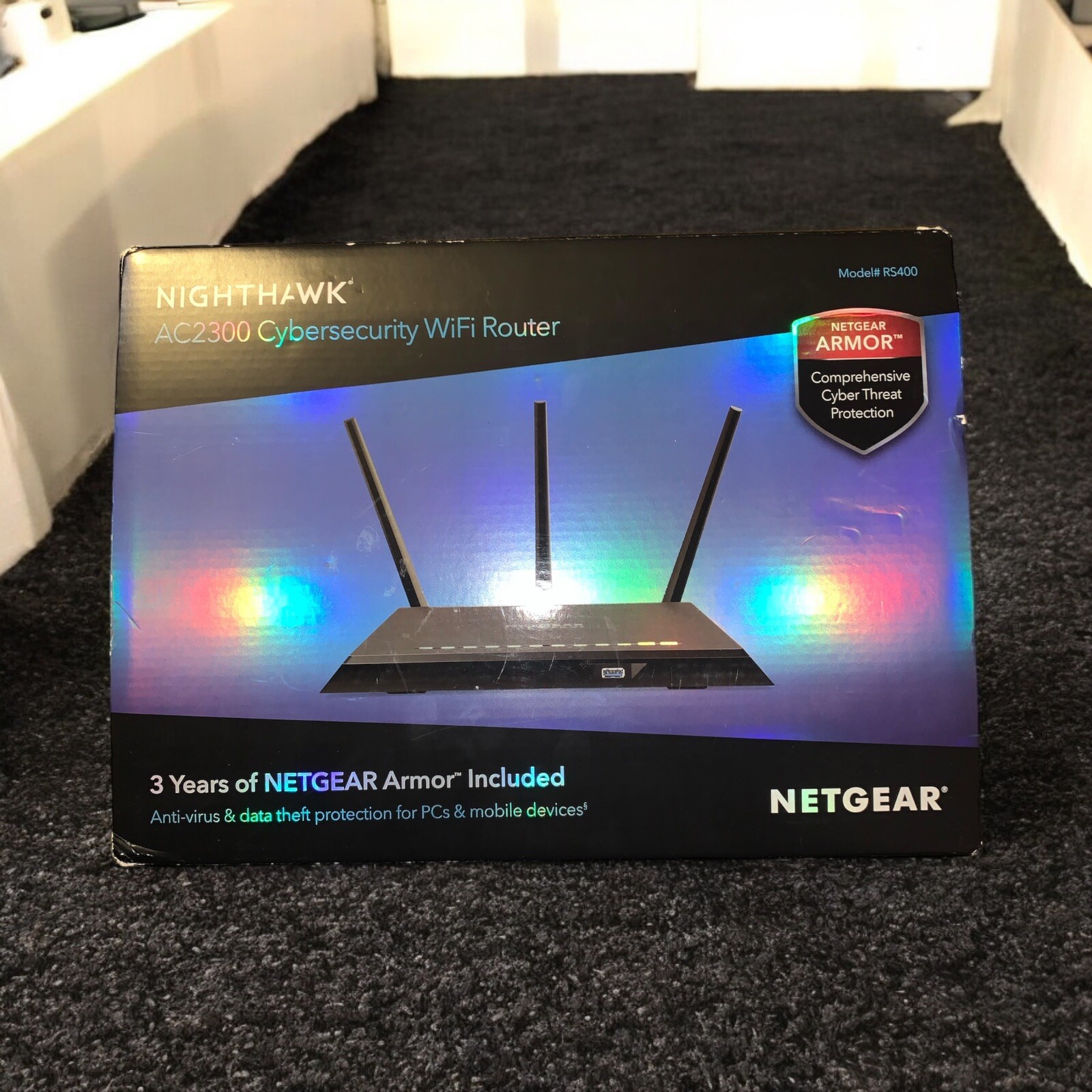 NETGEAR Nighthawk AC2300 Cybersecurity Dual-Band Wi-Fi Router - RS400-100NAS