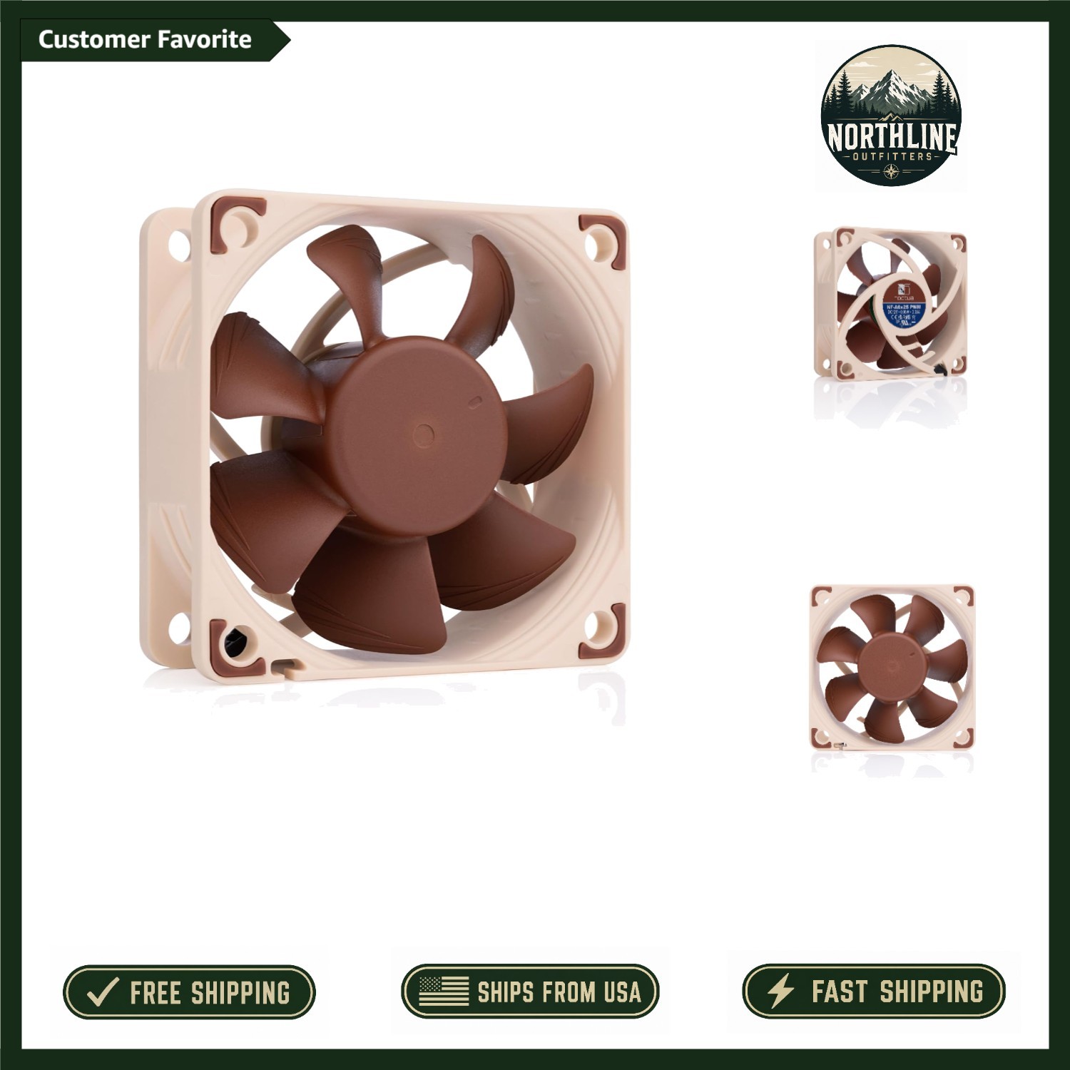 Durable 60mm Quiet Fan, 12V with Flow Acceleration - Perfect for PCs & More