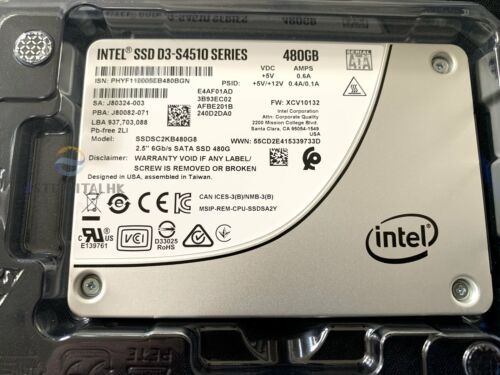 Intel SSD D3-S4510 Series 480GB 2.5" SSD SSDSC2KB480G8