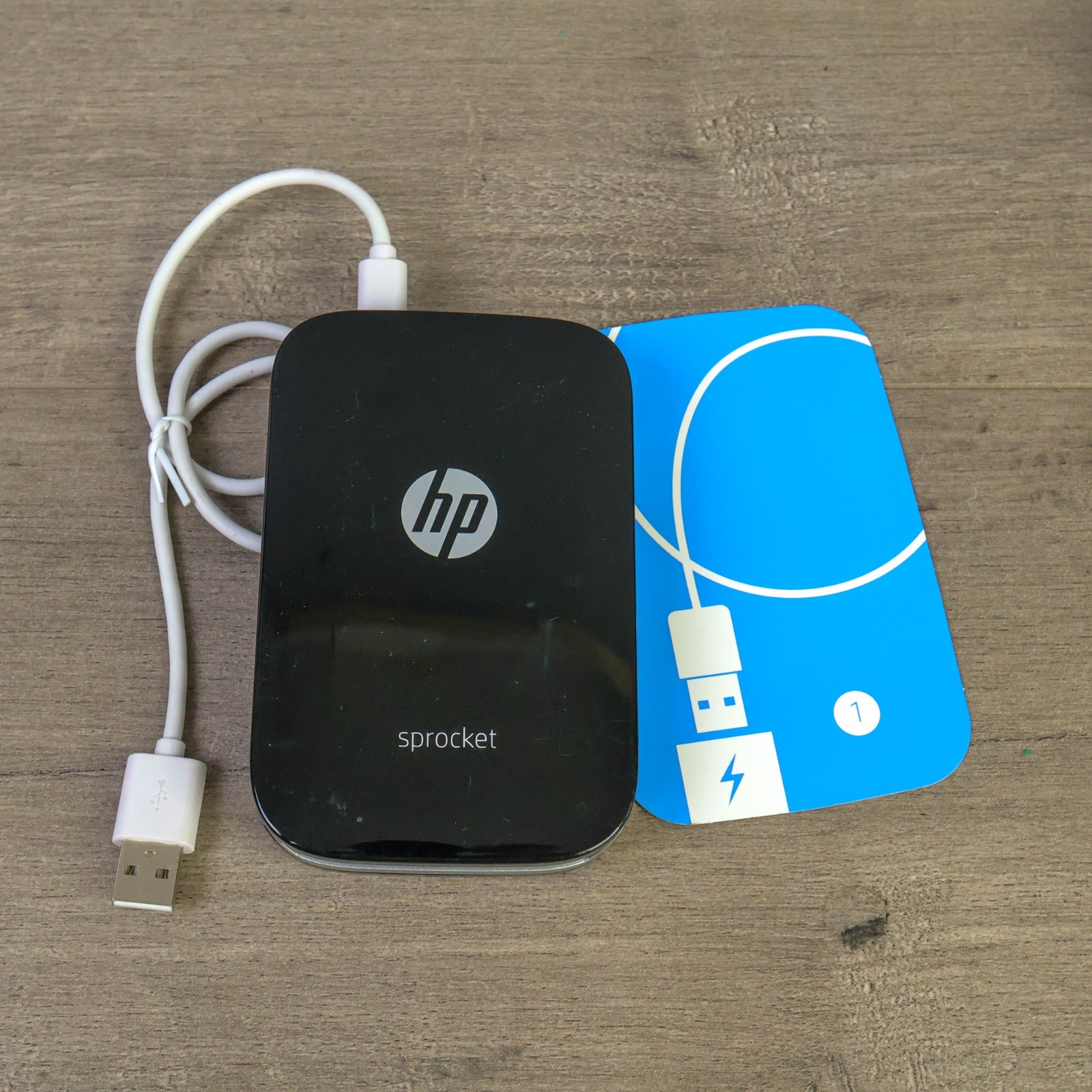 HP Sprocket Black Mini Wireless Bluetooth Photo Printer Model SNPRH-1603 X7N08A