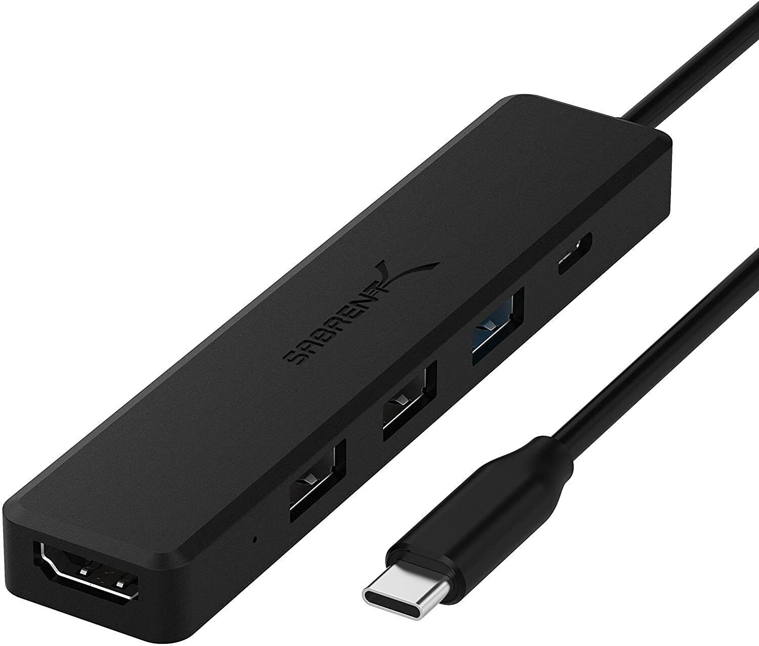 Sabrent Multi-Port USB Type-C Hub With 4k HDMI Power Delivery 60 Watts HB-TC5P