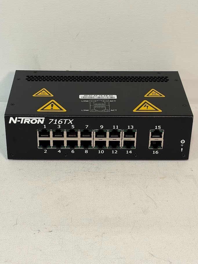 Used - N-Tron 716TX  FULLY MANAGED INDUSTRIAL ETHERNET SWITCH 16 PORT 10-30VDC