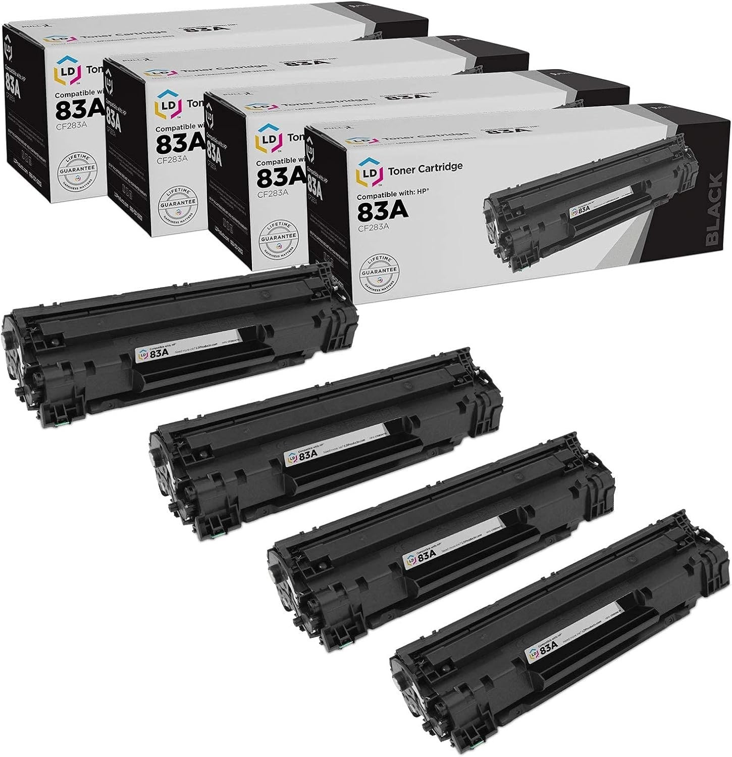 4PK CF283X 83X Black Toner Cartridge Compatible For HP LaserJet Pro M201n