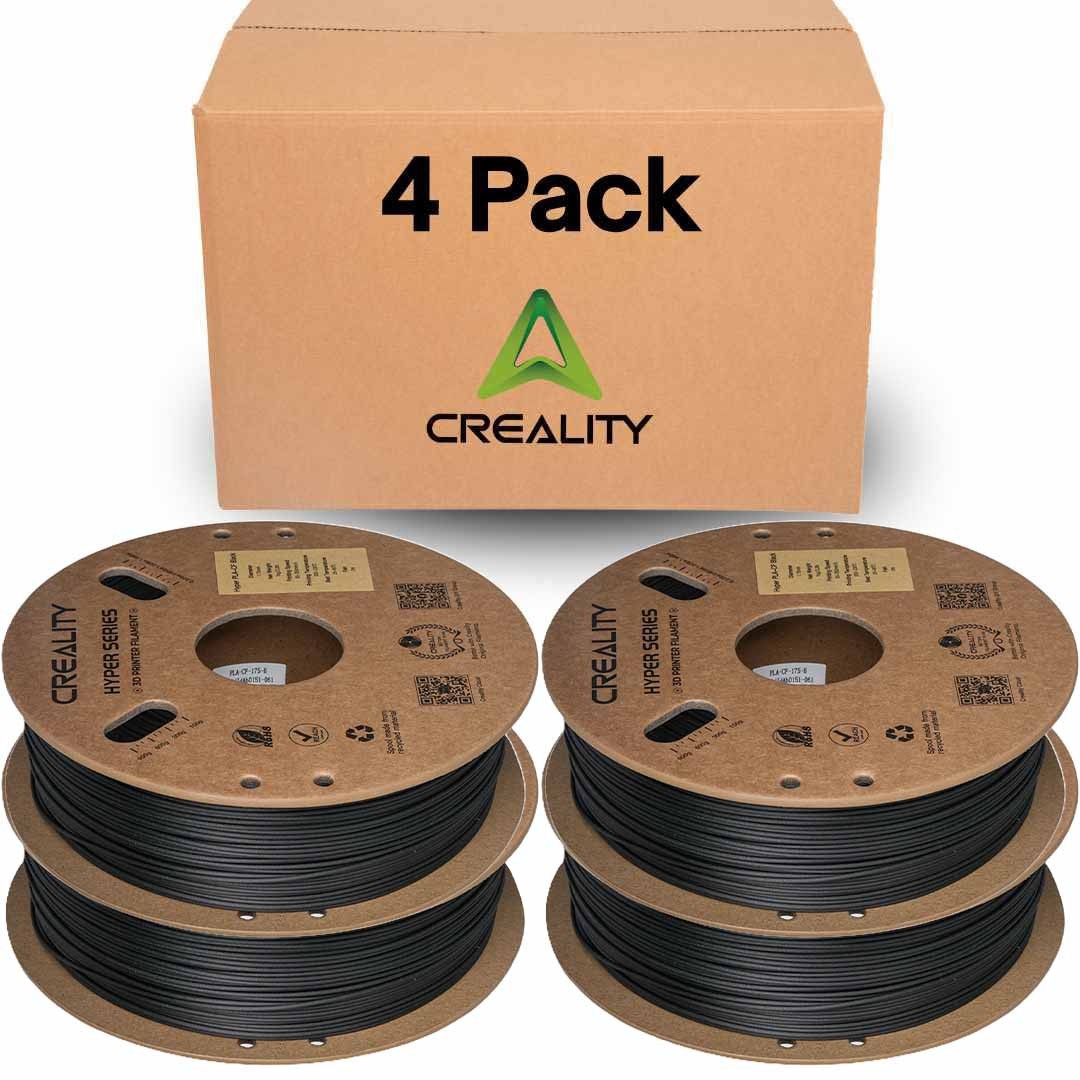 Creality Carbon Fiber Filament 4 Pack of 1.75mm - High-Speed, Black