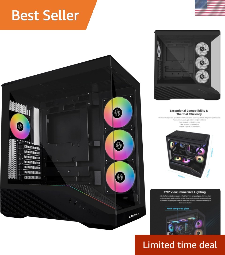 V100-ATX Mid-Tower PC Case-Black-V100RX