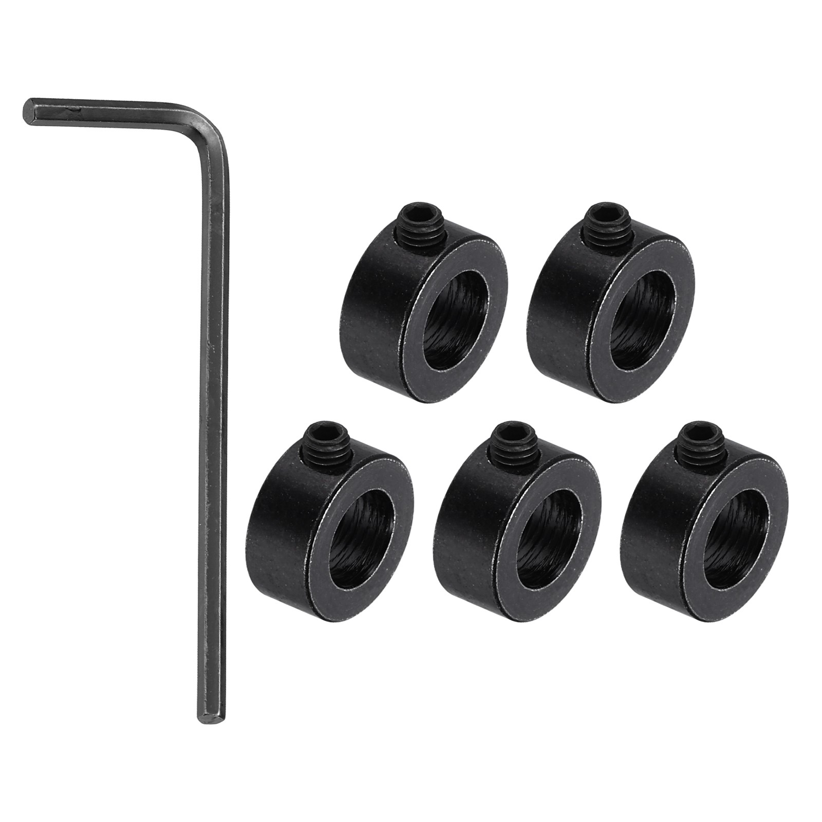 5Pack Shaft Lock Collar 6.05mm Bore 11mm OD 5mm H Collar Set, Black