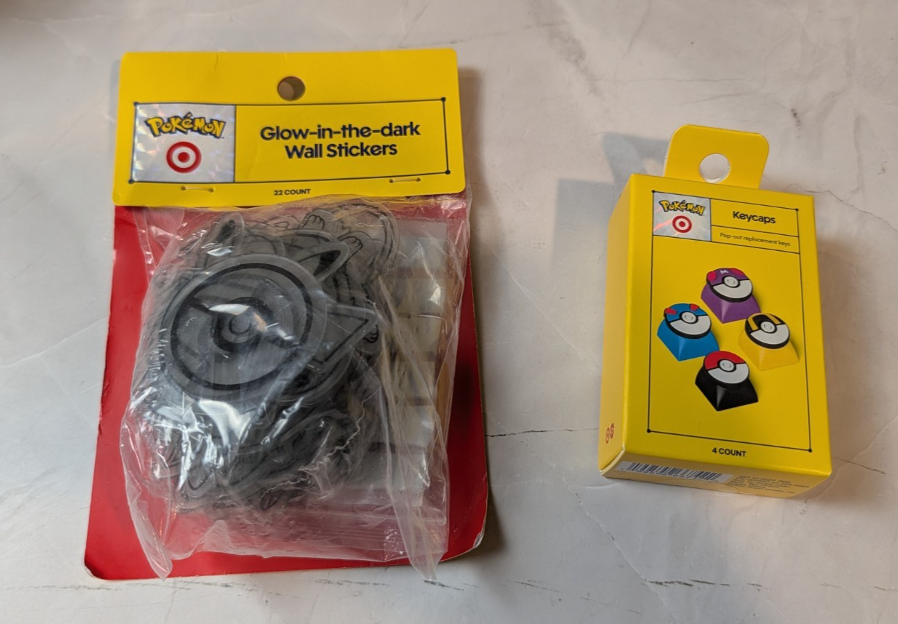 Pokemon x Target Keycaps and Glow in the Dark Wall Stickers | Limited Edition