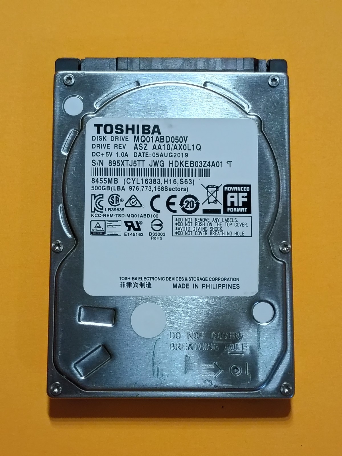 500GB Toshiba MQ01ABD050V 2.5" SATA Hard Drive HDD - [4 Hours] Low Hours✅✅