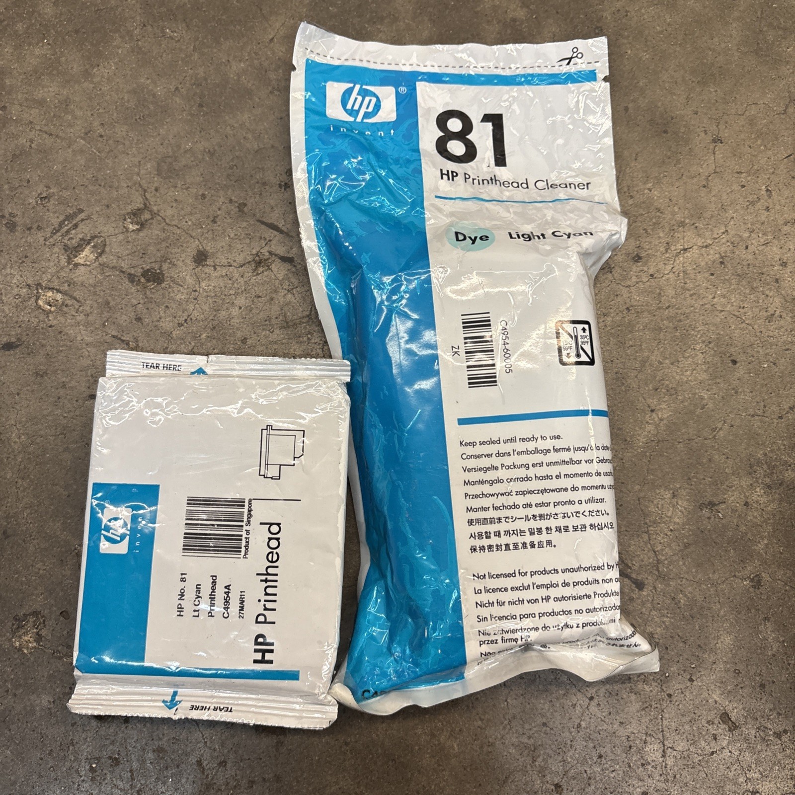 2017 GENUINE HP #81 LIGHT CYAN PRINTHEAD CLEANER C4954A DESIGNJET 5000 5500 NEW
