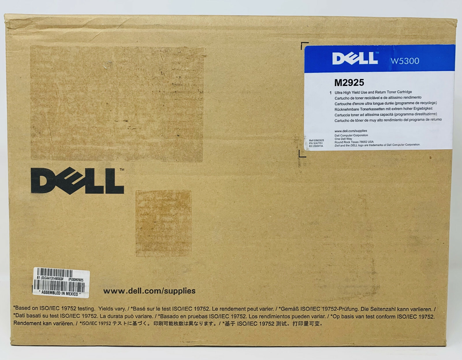 Dell 595-10006 Dell M2925 Genuine Black Toner for W5300 W5300n (27,000 PG)