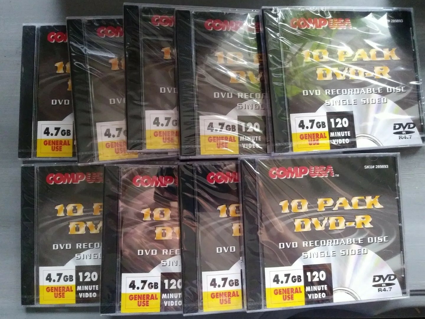 Comp USA 4.7 GB 9 Pack DVD-R Single Sided Recordable Disc with Jewel Cases New