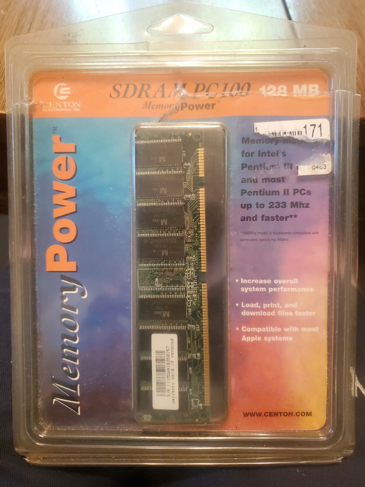 Centon 128mb Memory Power Module SDRAM PC100 Intel pentium III pentium II