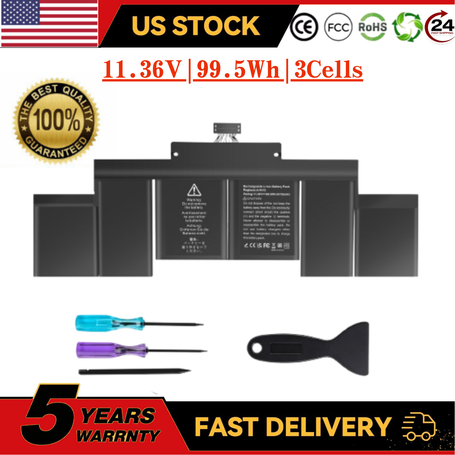 LOT Battery A1618 For Apple MacBook Pro 15 Retina A1398 Mid 2014 2015 Late 2013