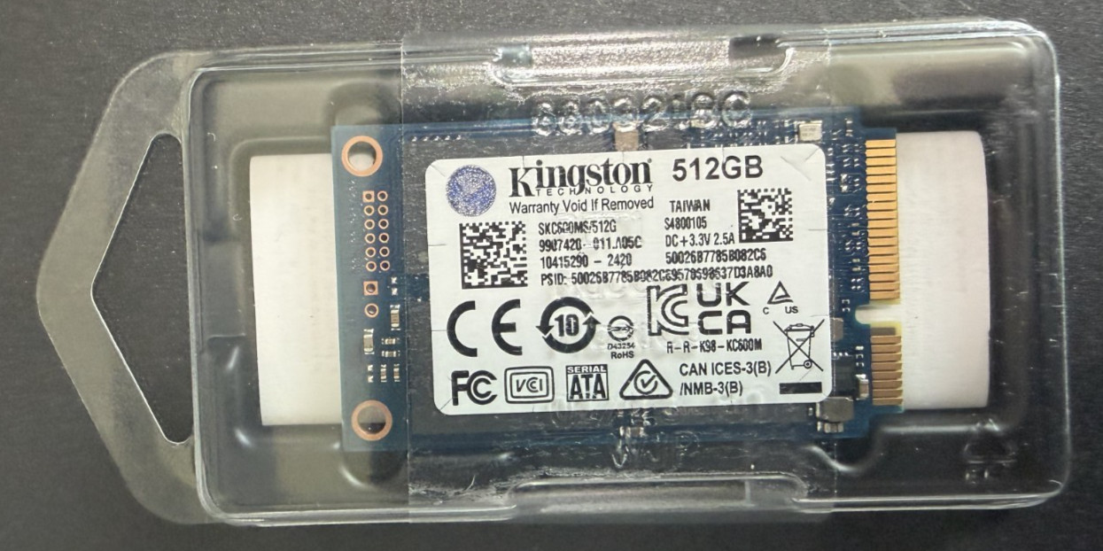 Kingston KC600 512GB mSATA SSD SATA III 6Gb/s 3D TLC SKC600MS/512G New sealed