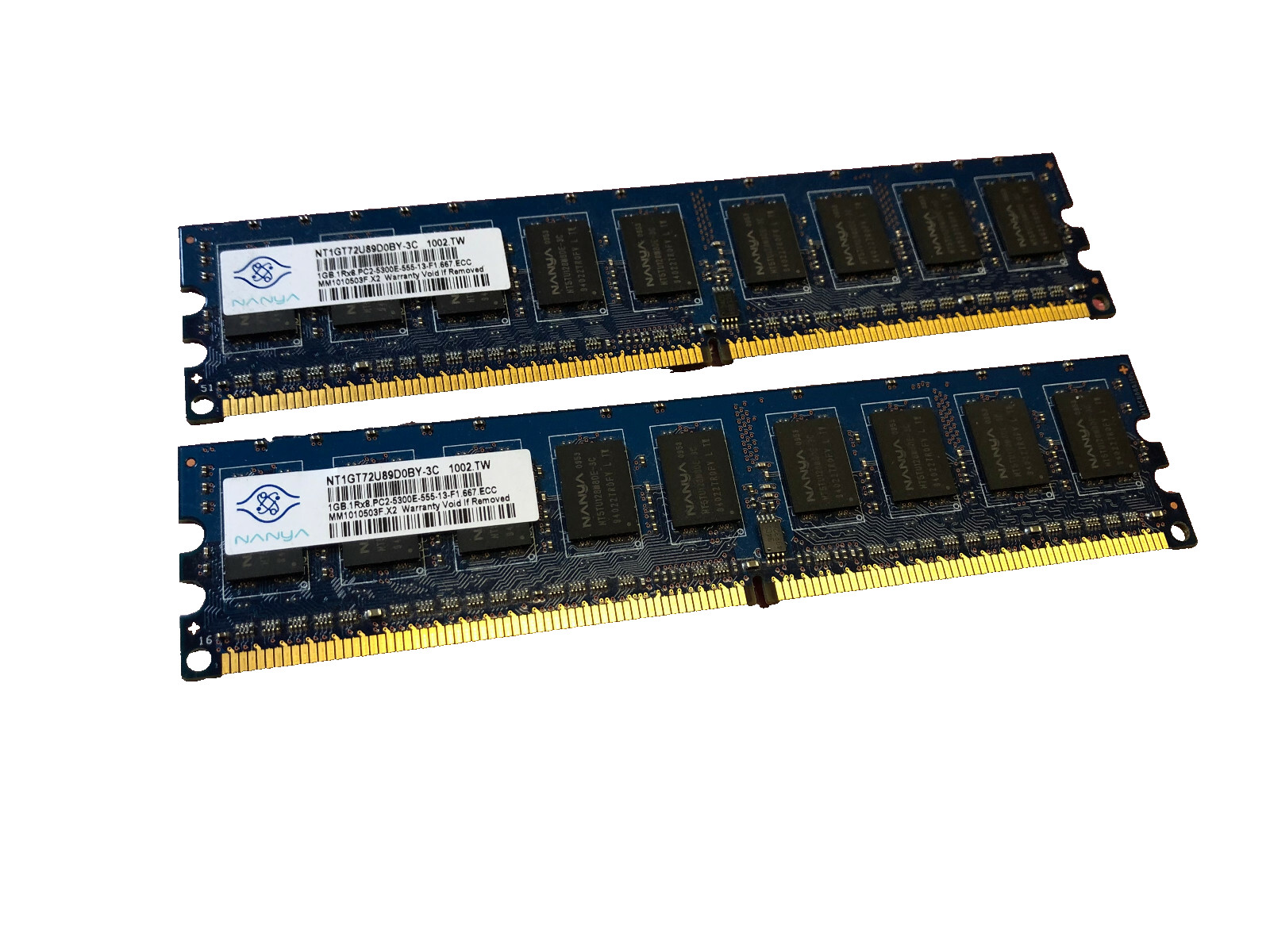 371-4144-01 Sun Ultra 24 RAM Memory Module 1GB Nanya NT1GT72U89D0BY-3C (2pcs)
