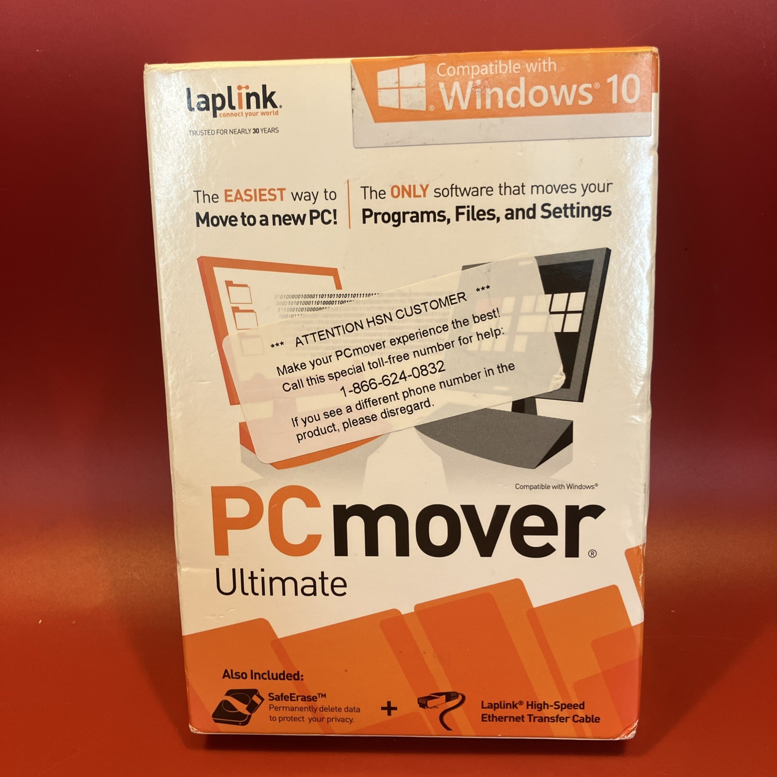 Laplink PCmover Ultimate W/ High Speed Ethernet Cable Windows Compatible