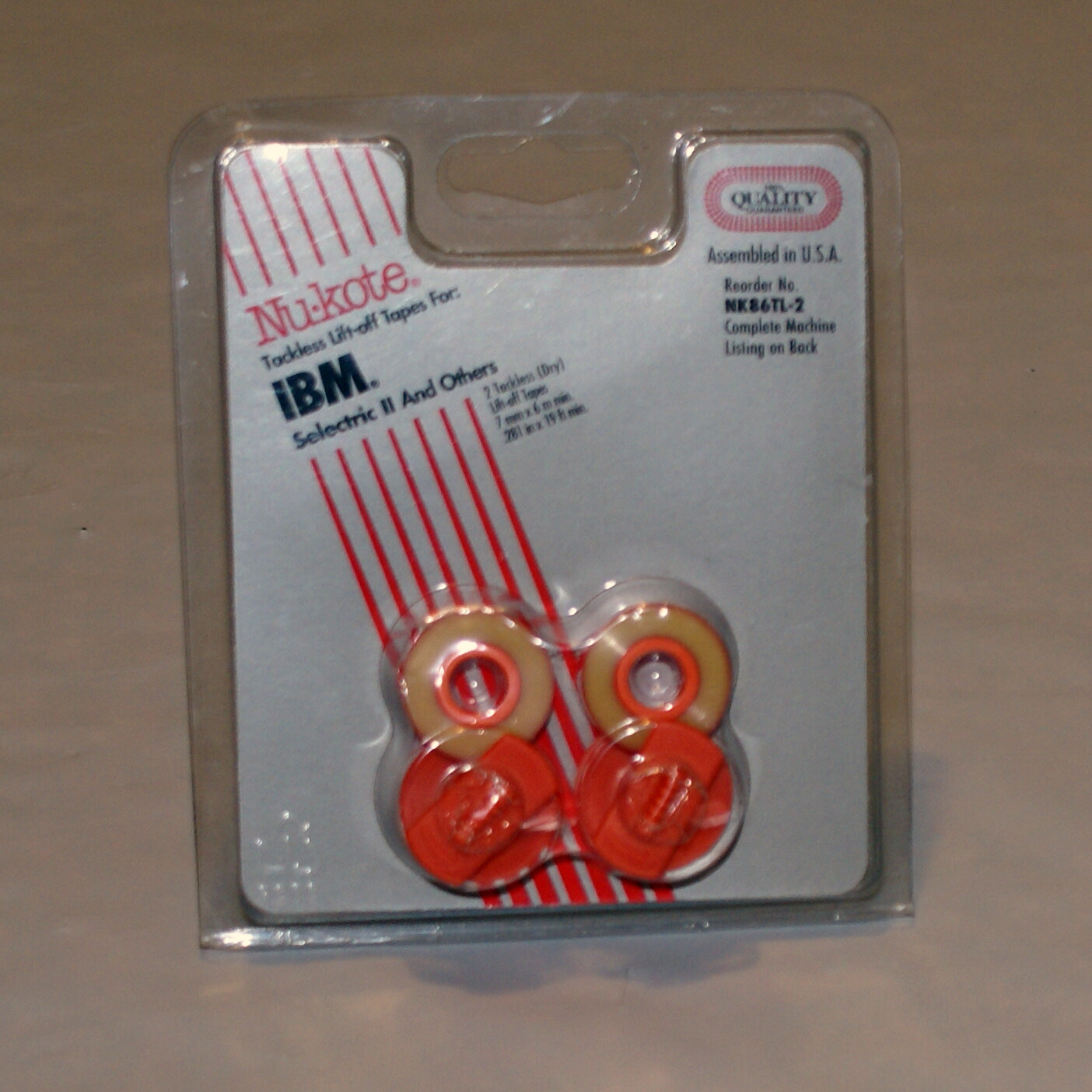 Nu-Kote Tackless Lift-off Tape #NK86TL-2 IBM Selectric II