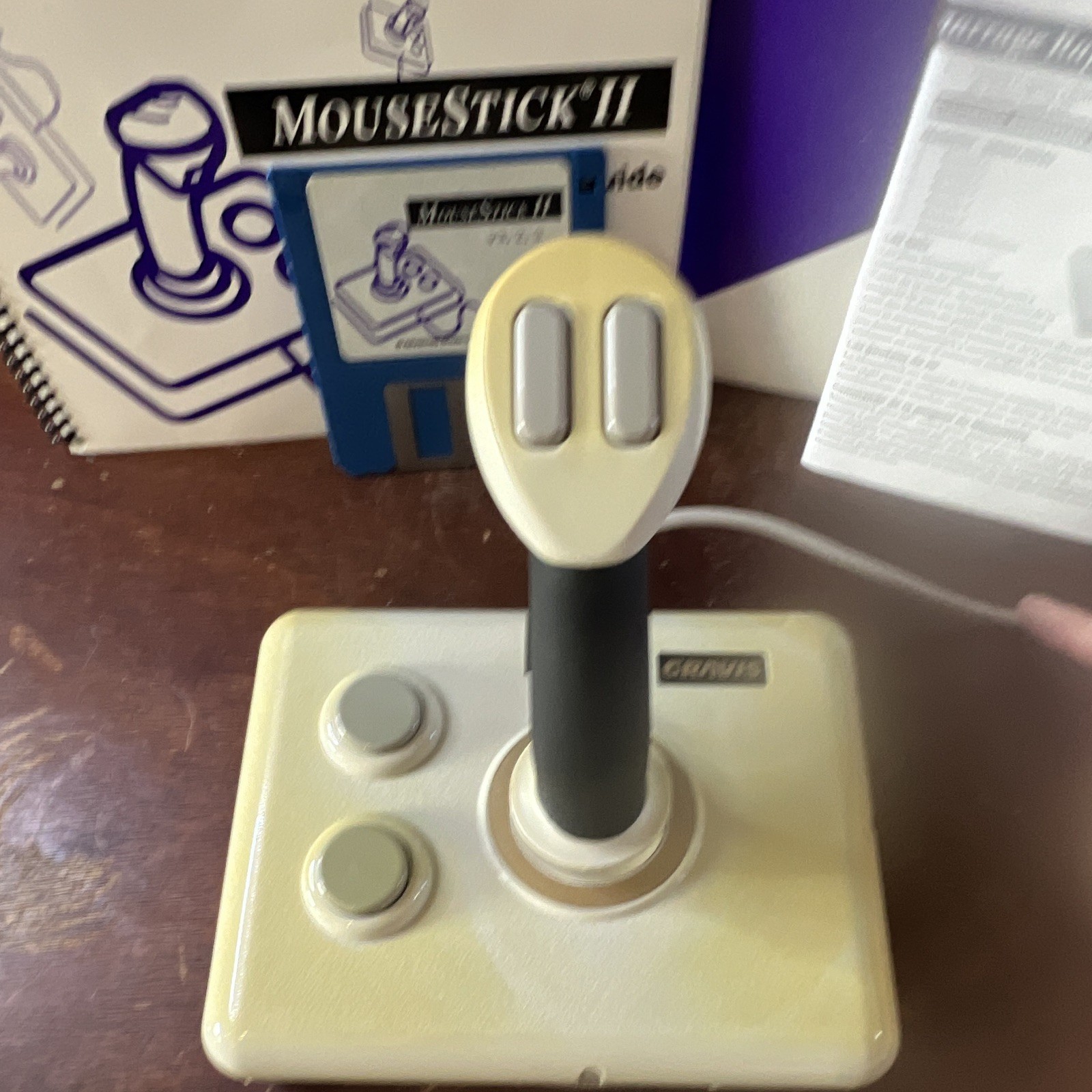 Apple Advanced Gravis MouseStick II Optical Joystick Mac ADB Box Manual untested