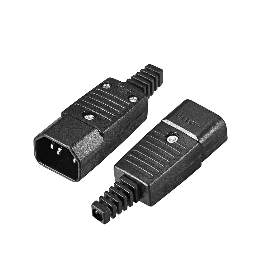 AC110-250V 10A Male IEC320 C14 Power Socket Adapter Connector 3-Terminal 2 Pcs