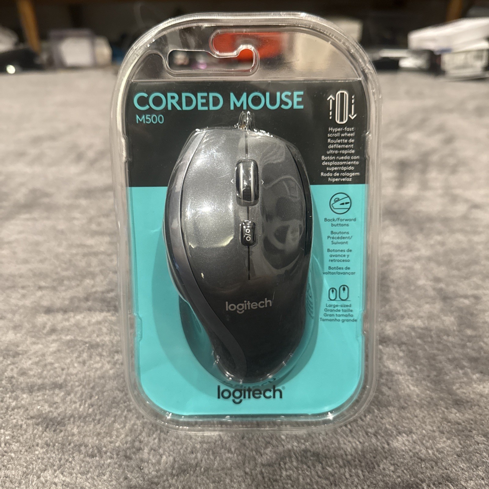 Logitech Corded Mouse M500 910-001204 Precision Laser Mouse, USB Wired  NEW