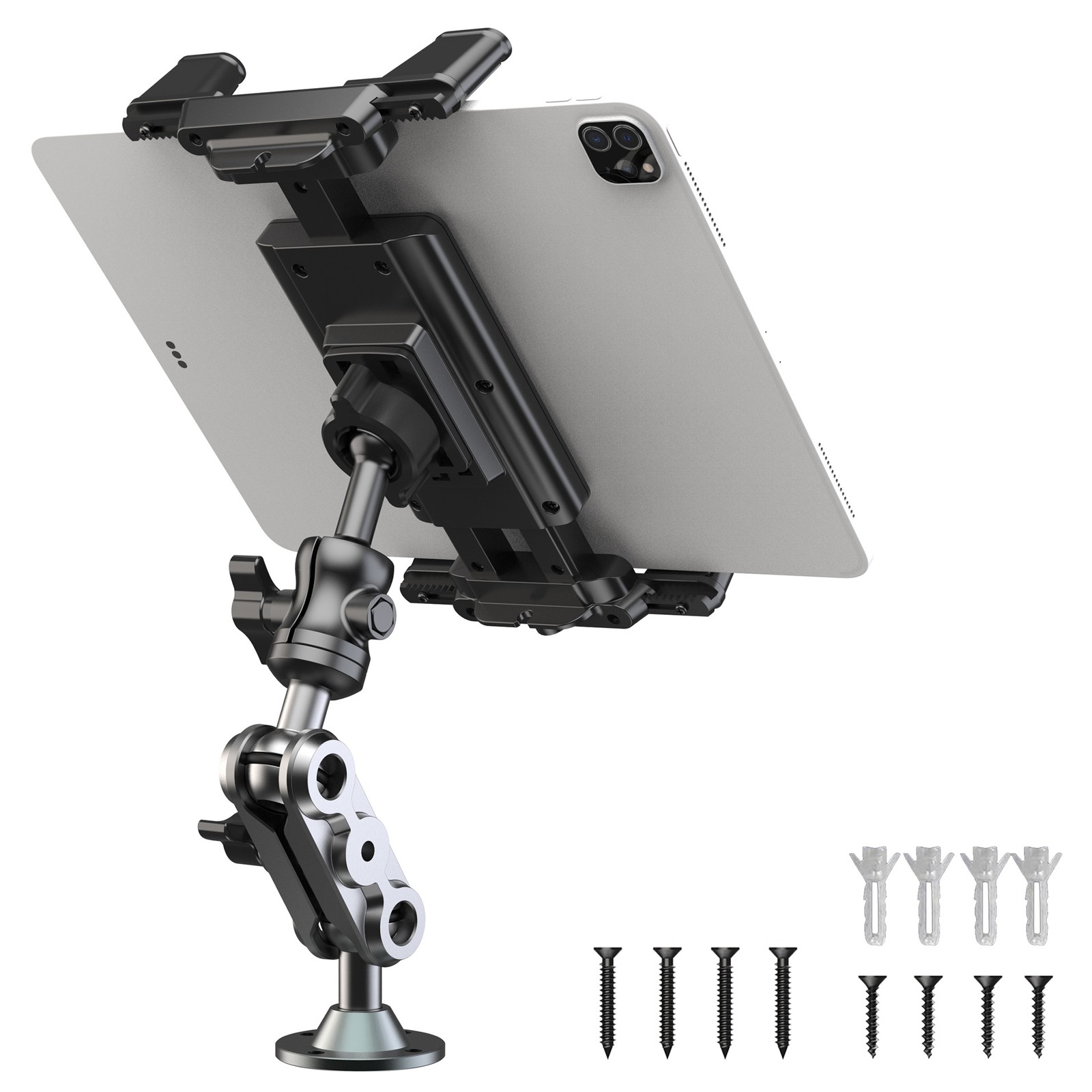 Truck Heavy Duty Drill Base Phone Holder Tablet Mount for Car Dashboard Wall