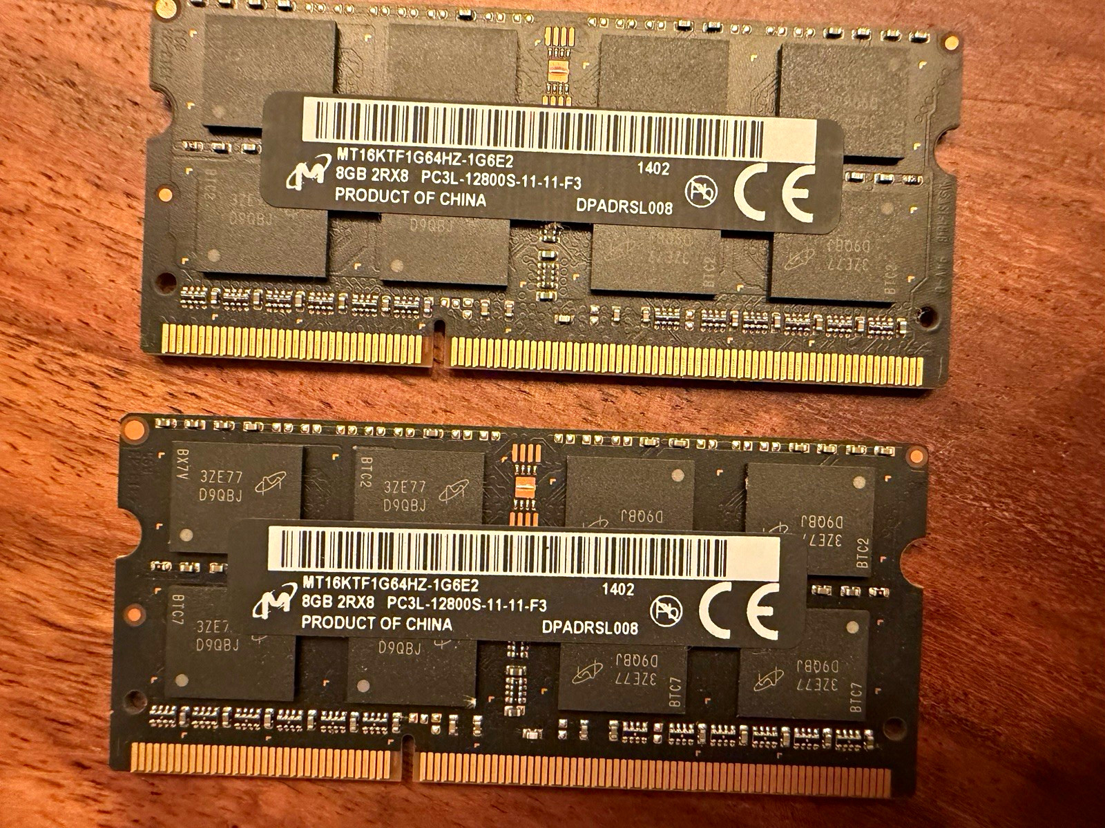 Micron 16GB (2x8GB) DDR3L PC3L-12800S 204-Pin SO-DIMM ECC RAM