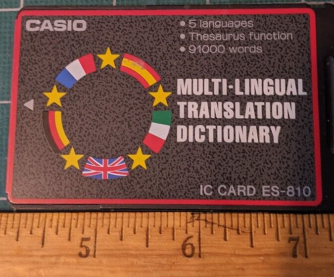 Casio IC Card ES-810 Multi-Lingual Translation Dictionary - Made in Japan