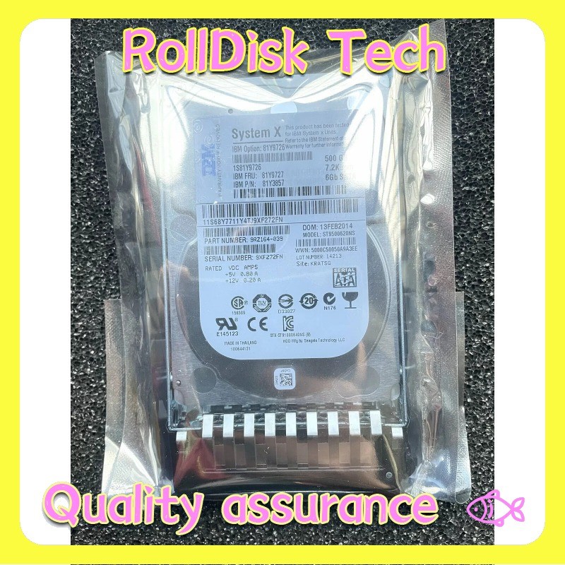 New IBM 81Y9727 81Y9726 81Y3857 500GB 7.2K 6G NL 2.5" SFF SATA HARD DRIVE