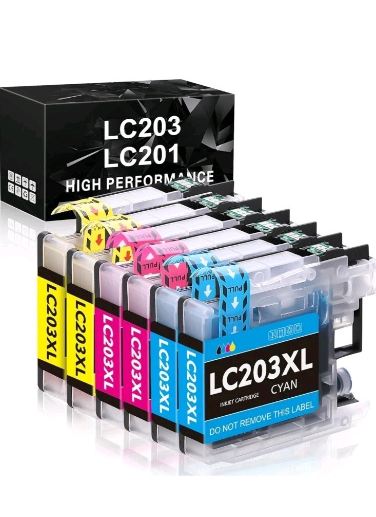 LOT OF 2 4PK LC203 LC203XL Ink Combo- Brother MFC-J480DW MFC-J880DW MFC-J885DW 