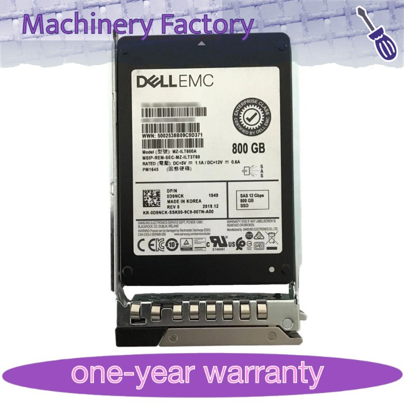 New 0D9NCK D9NCK DELL EMC 800GB 12Gb/s SAS 2.5" Server SSD 14/15/16G KIT