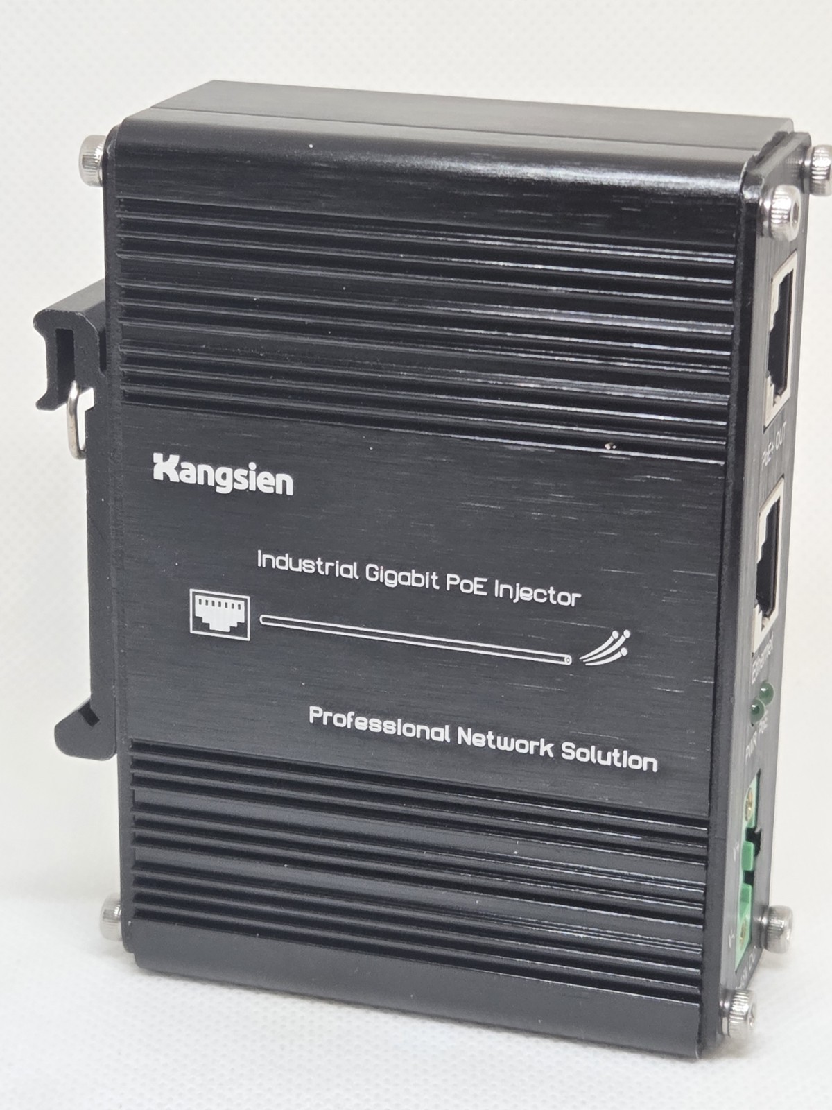 E-Link Hardened Industrial Gigabit 30W PoE+ Injector 12-48V IEEE 802.3at Adapter