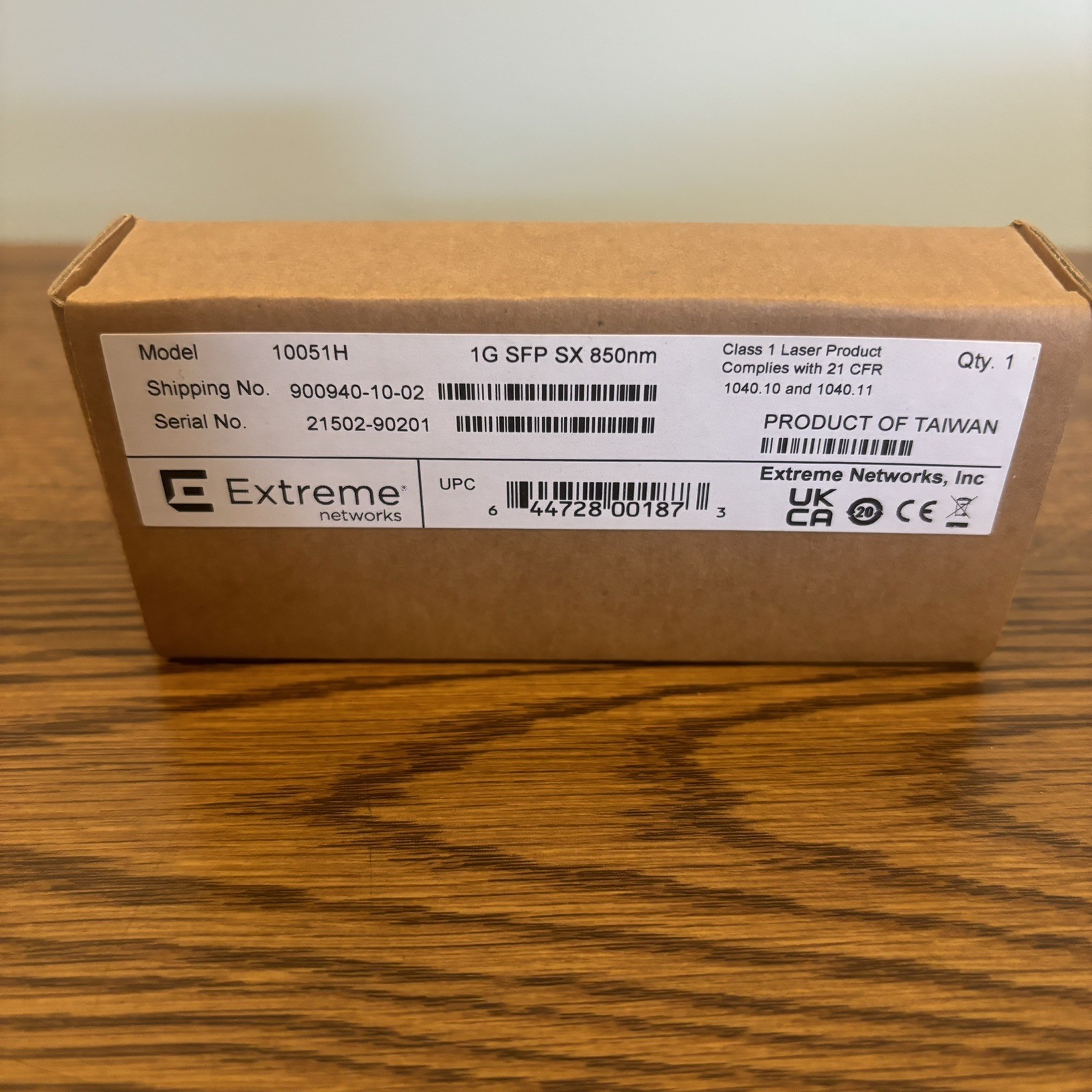 NEW Extreme Networks 10051H 1G-SFP SX 850nm 900940-10-02 SEALED