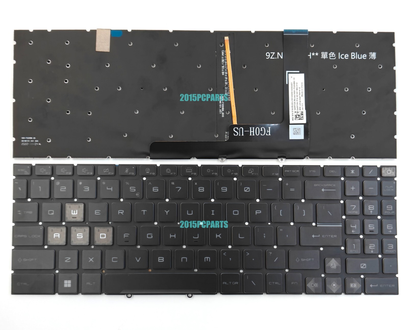 MSI Cyborg 15 A12VF A13UC A13UCX A13UDX A13VE A13VF Keyboard w/ Blue Backlit US
