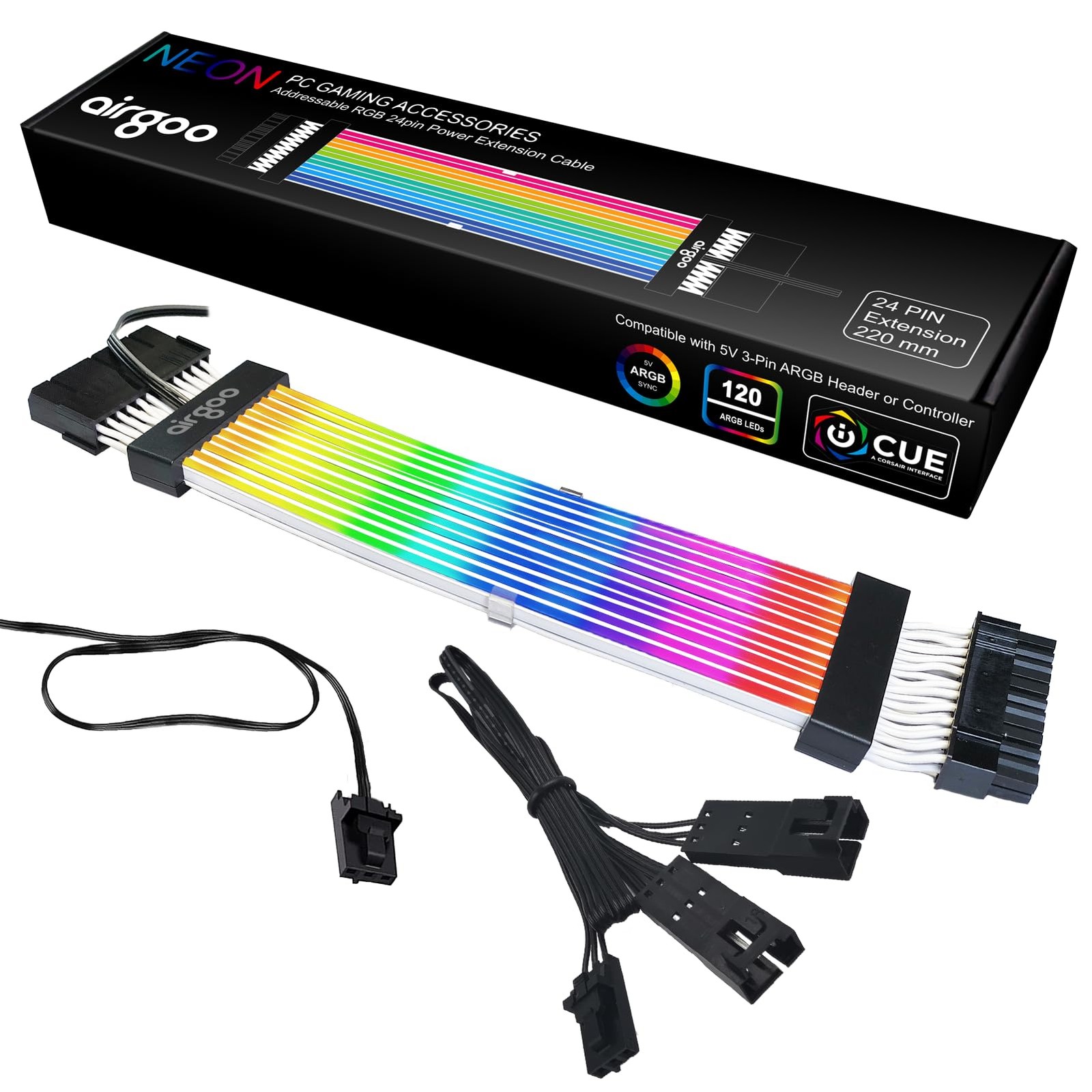 Addressable RGB ATX Strimer, ARGB PSU Extension Cable