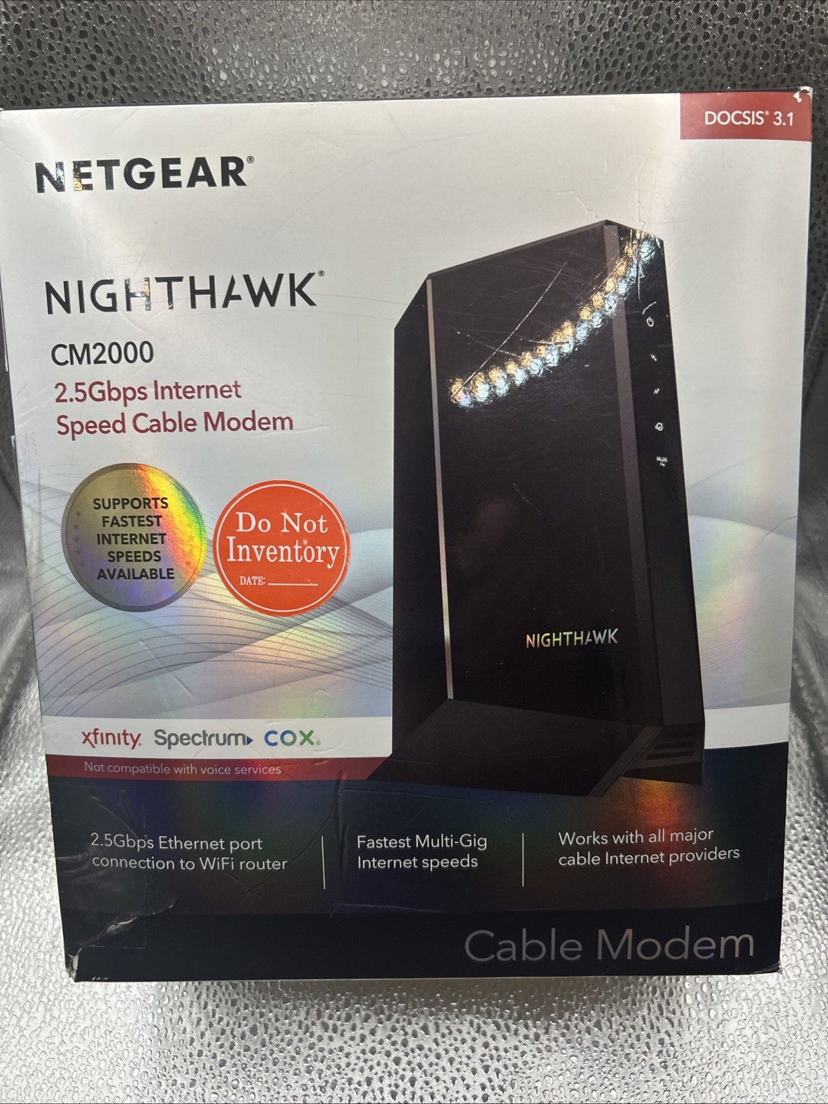 NETGEAR CM2000 Nighthawk DOCSIS 3.1 Cable Modem/Google Voice Cables/ Complete