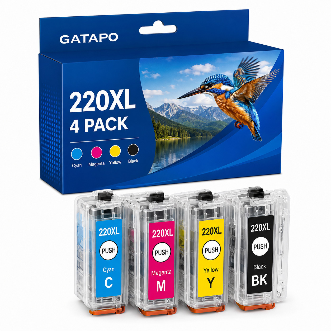 4-Pack T220XL 220XL Ink Cartridges For Epson WorkForce WF-2650 WF-2750 WF-2760