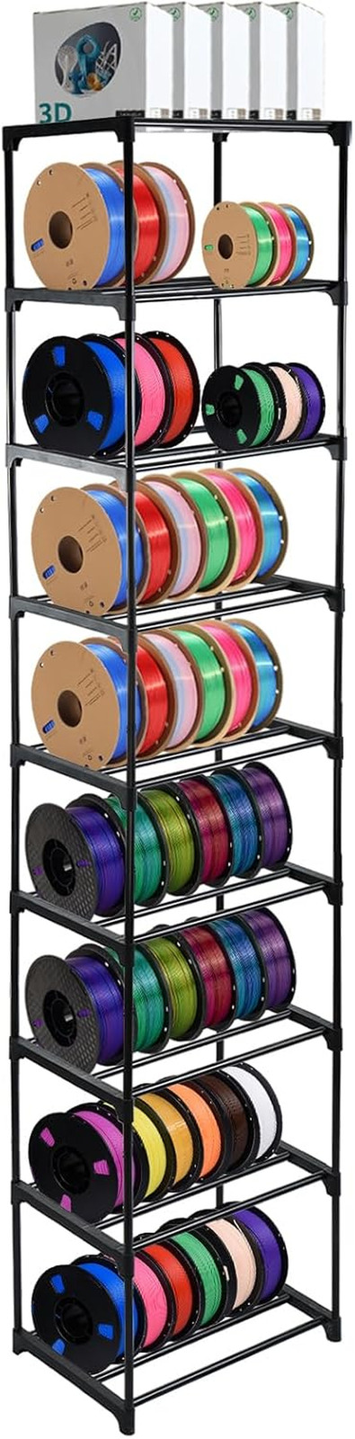 9-Tier Metal 3D Printer Filament Storage Rack 6.5 X 2 80.7 Spool Holder DIY