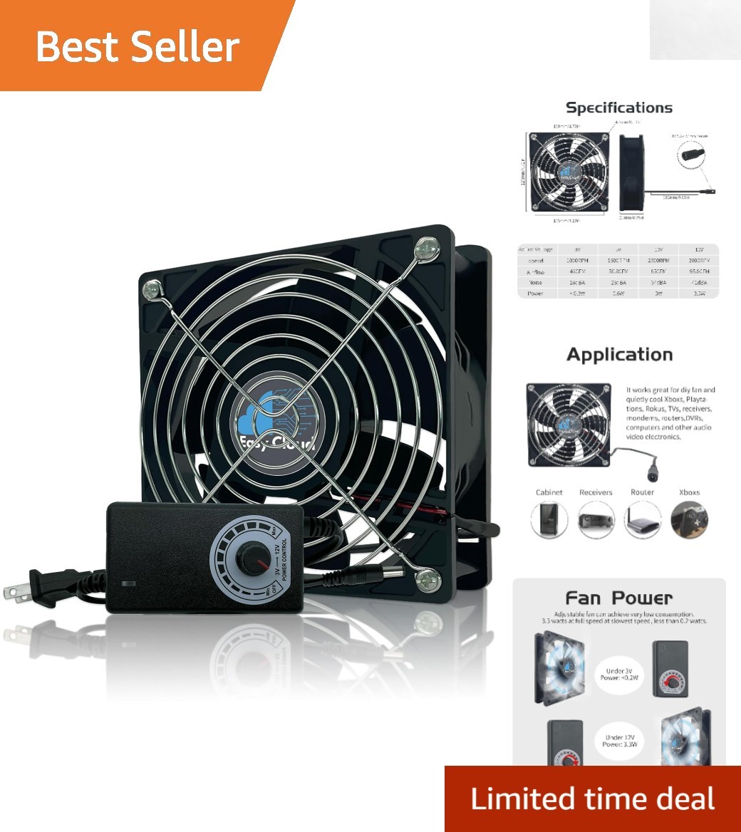 High-Performance 120mm AC Plug Muffin Fan - Adjustable Cooling for Devices
