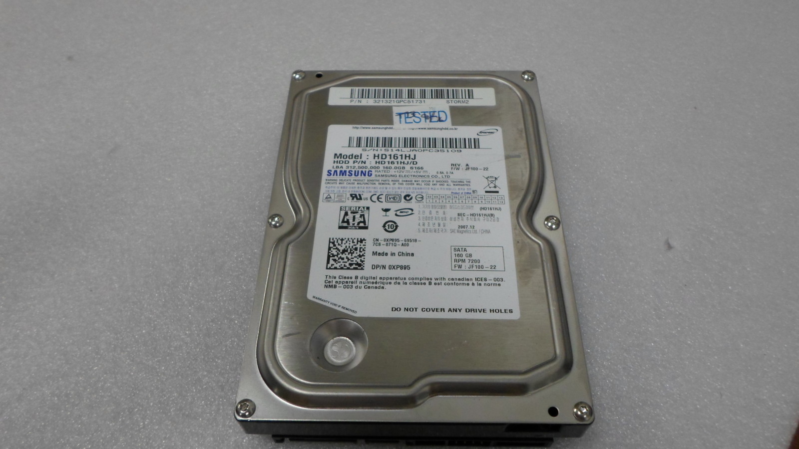 DELL 0XP895 SAMSUNG HD161HJ 160GB SATA HARD DRIVE