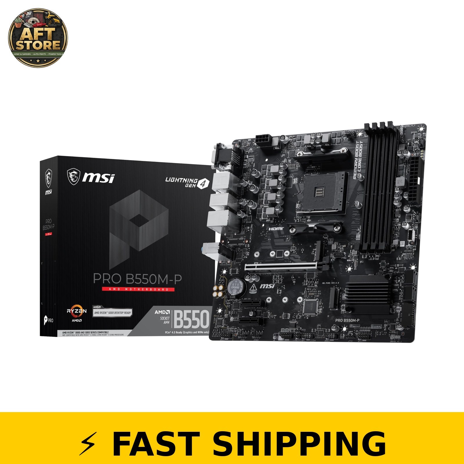 MSI PRO B550M-P Motherboard - AMD Ryzen 5000 Ready, Micro ATX