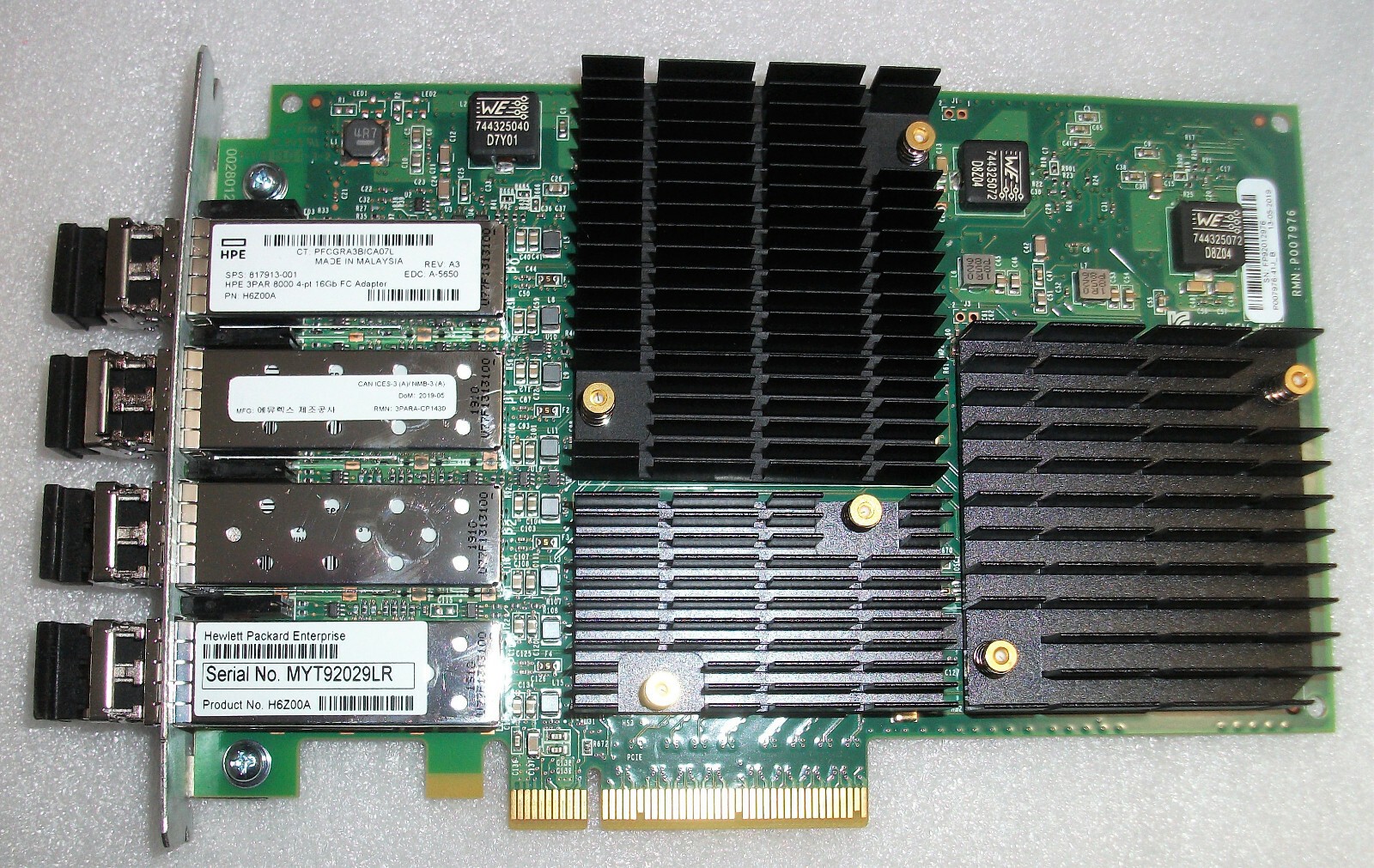 HP 817913-001 HPE 3PAR 8000 4-PT 16GB FC ADAPTER H6Z00A NOB EDC A-5650 