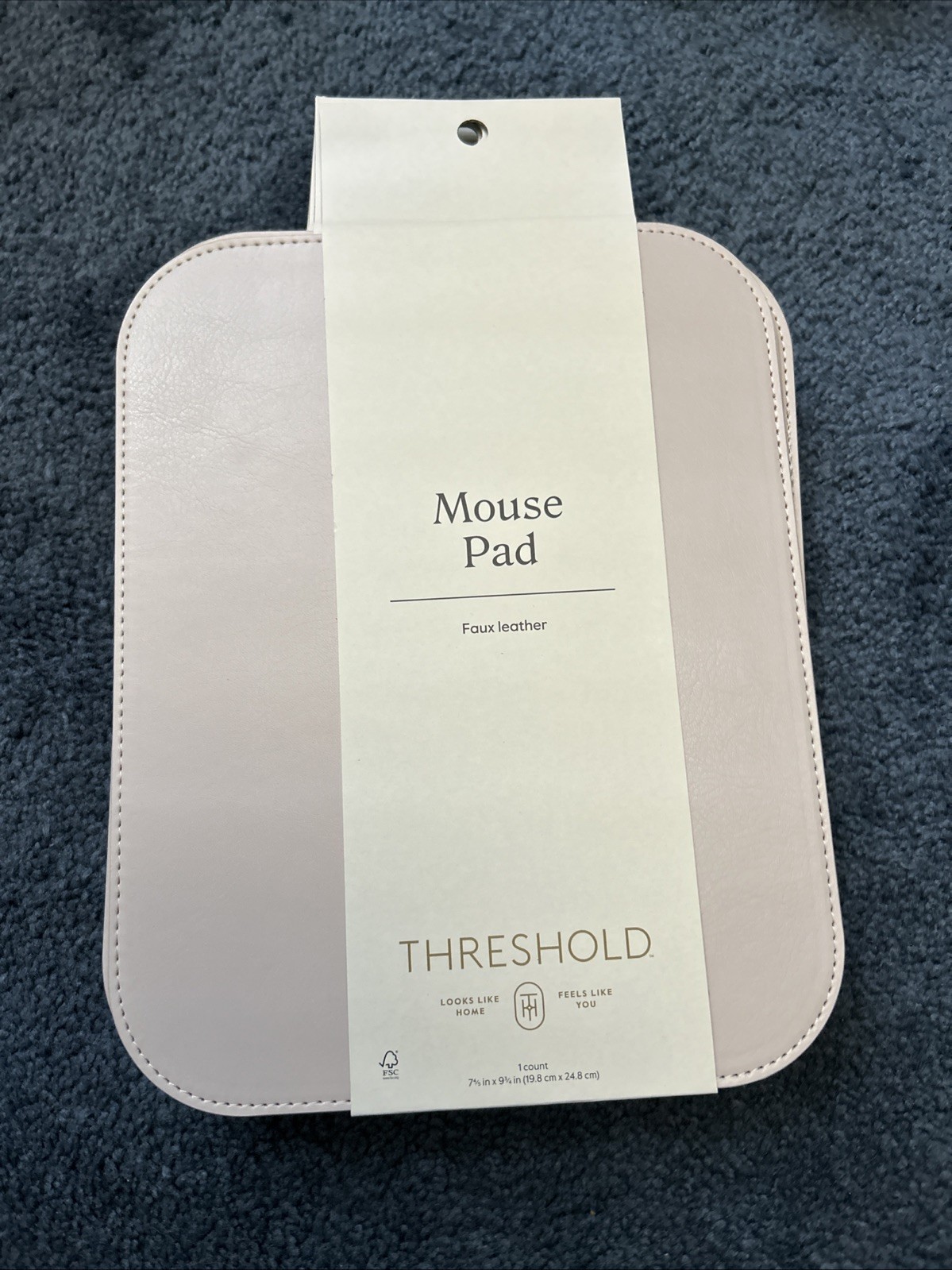 Threshold Mouse Pad Fauxe Leather Light Pink NEW