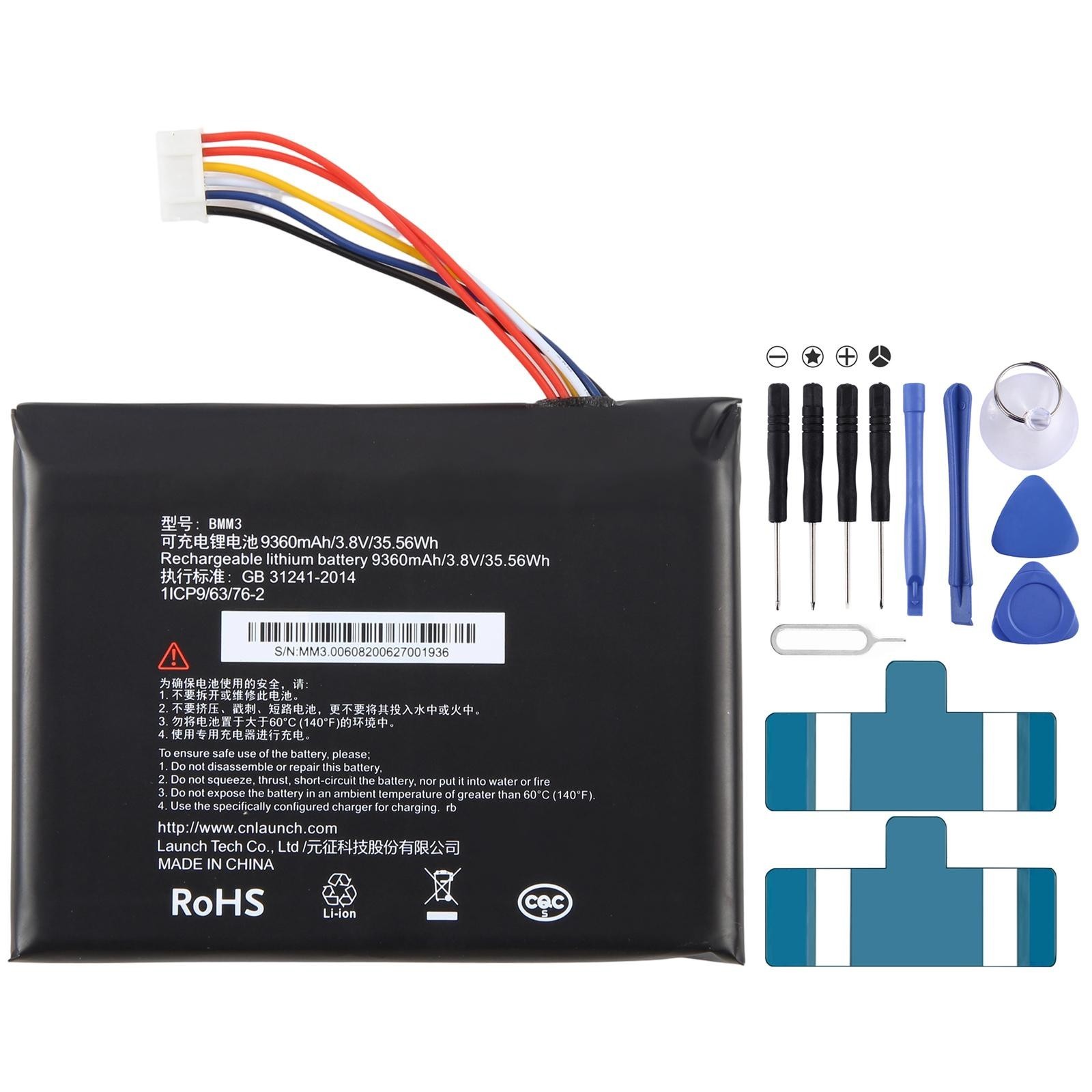 For Launch X-431 PADV 9360mAh BMM3 Car Diagnostic Decoder Battery