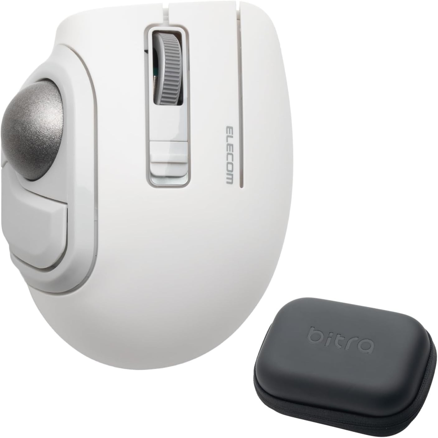 ELECOM bitra Trackball Mouse Quiet Thumb Bluetooth 2.4GHz M-MT1MRSABK White